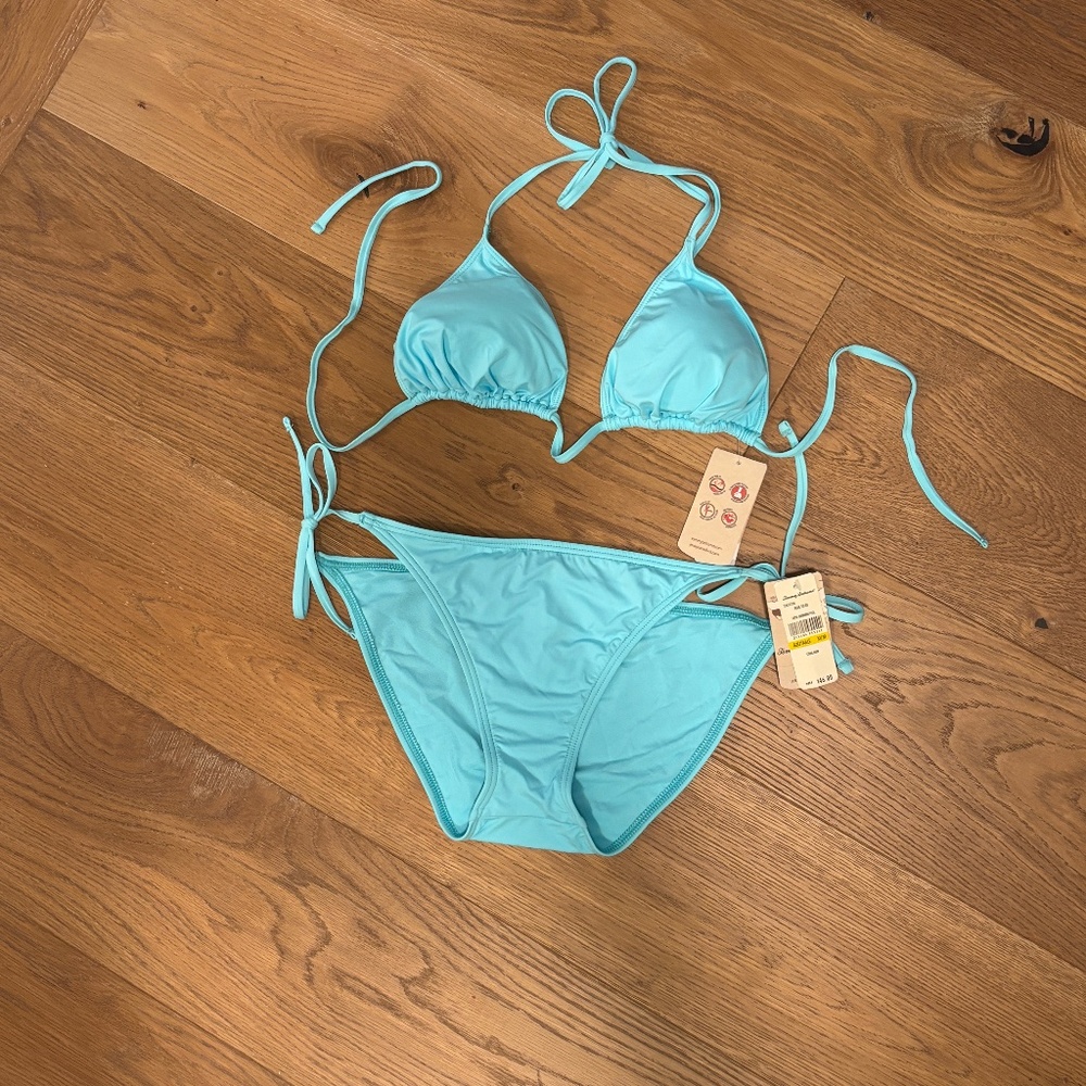 Tommy Bahama Sea Foam Blue Bikini Top + Bottoms
